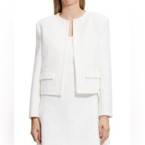 Theory Open Front Tweed Cropped Jacket 00 X Small